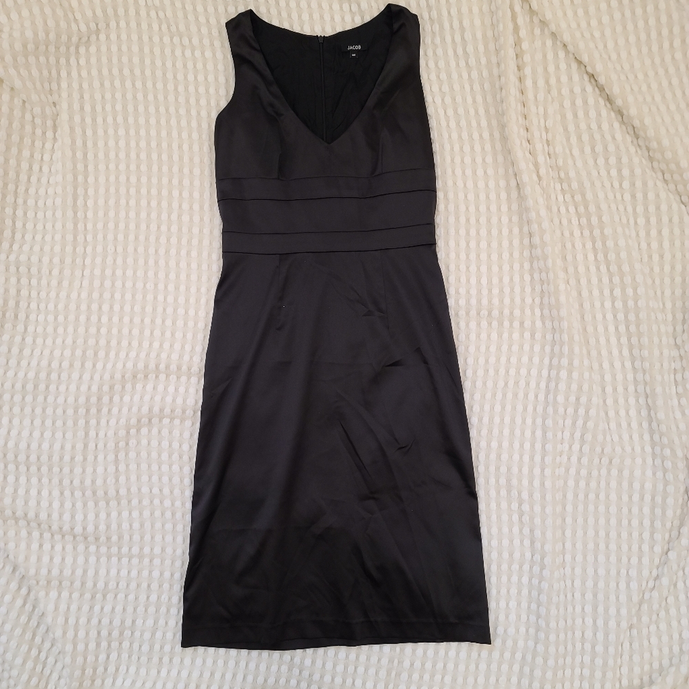 Jacob black satin sleeveless dress size 3/4